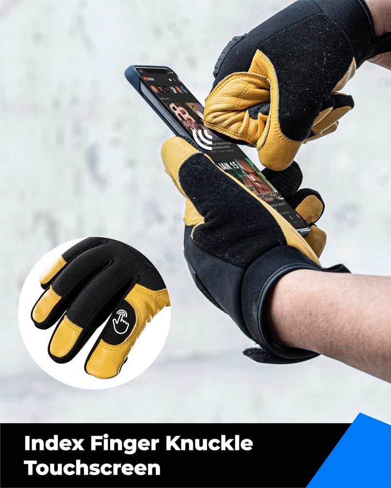 toolant Upgraded Waterproof Winter Work Glove with 3M Lining,Heavy Duty High Dexterity Leather Gloves,Touchscreen with Impact Protection - Image 5